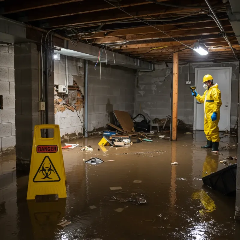 Flooded Basement Electrical Hazard in Kenansville, NC Property