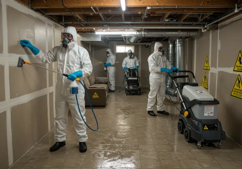 Basement Moisture Removal and Structural Drying process in Kenansville, NC